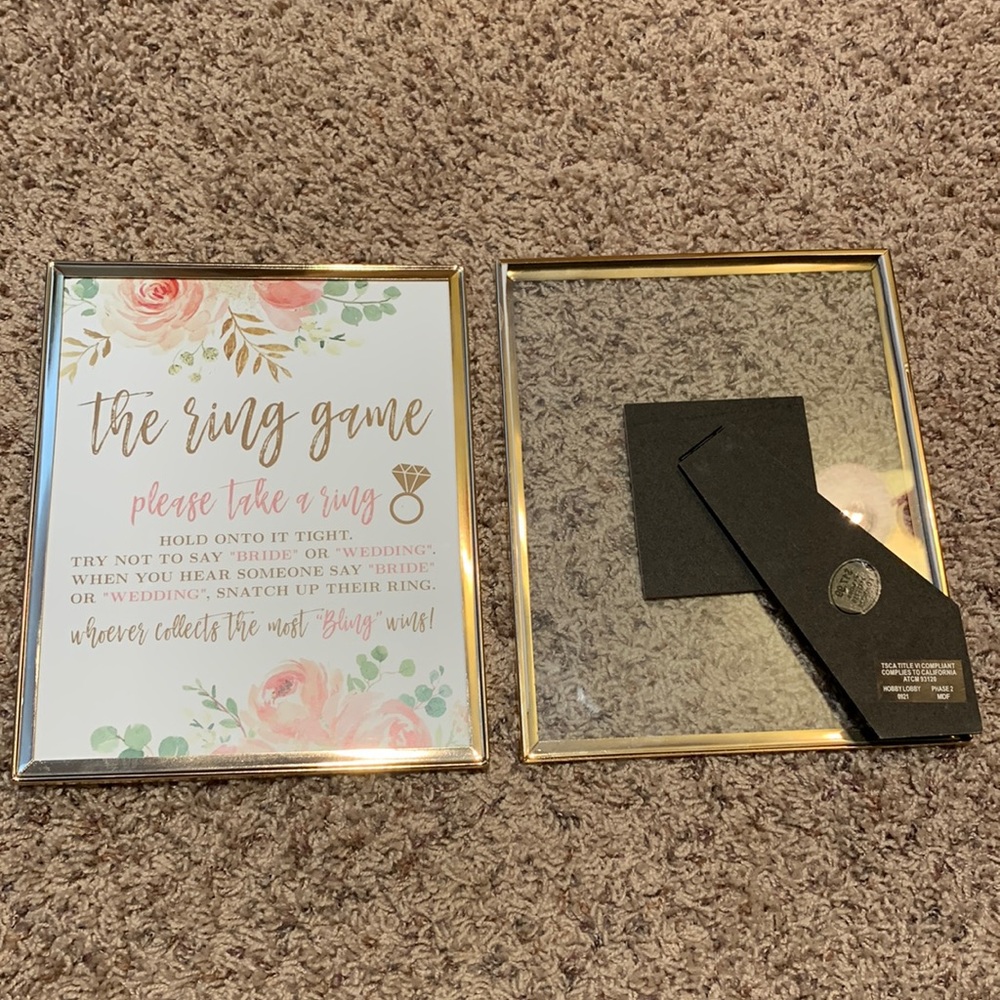 Bridal Shower Gold Wedding Frames